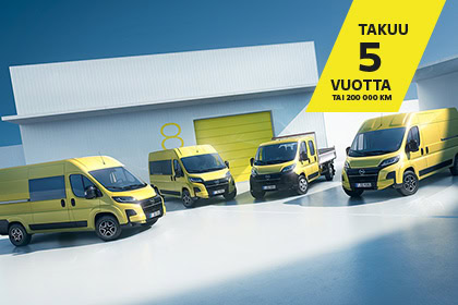 Ylivoimainen takuu Opel-hyötyautoihin